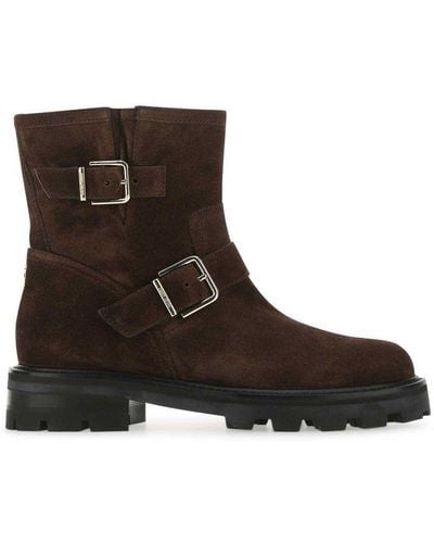 Jimmy Choo Buckle-fastened Ankle Boots - Brown
