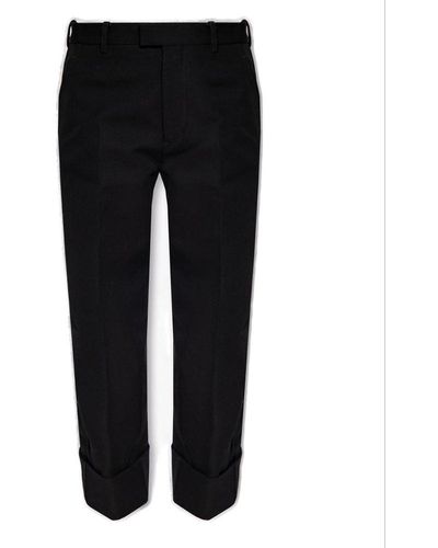 Bottega Veneta Pleated Front Cropped Trousers - Black