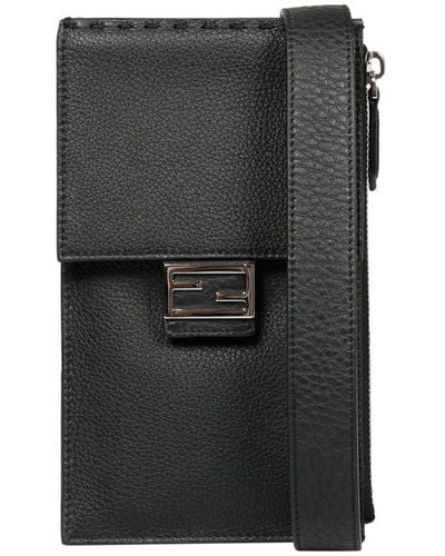 Fendi Baguette Phone Crossbody Bag - Black