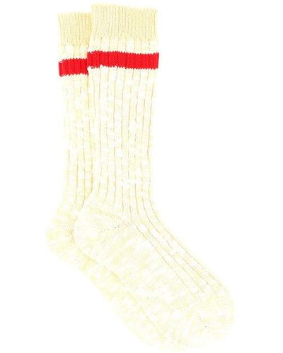 Jil Sander Ribbed Socks - White