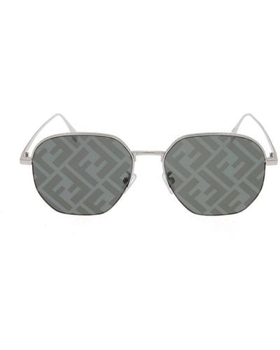 Fendi Round Frame Travel Sunglasses - Gray