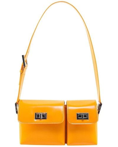 BY FAR Leather Shoulder Bags - Orange