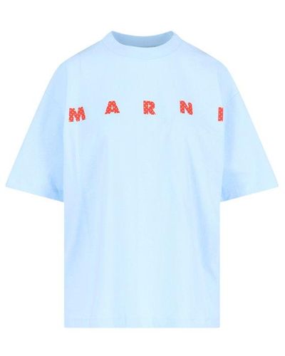 Marni Polka Dot Logo T-shirt - Blue
