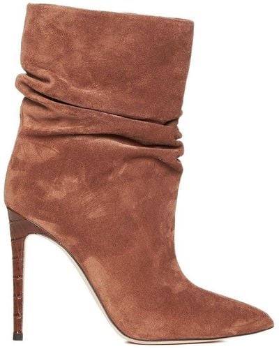 Paris Texas Slouchy Heeled Boots - Brown