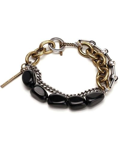 Dries Van Noten Double Chain Bracelet - Metallic