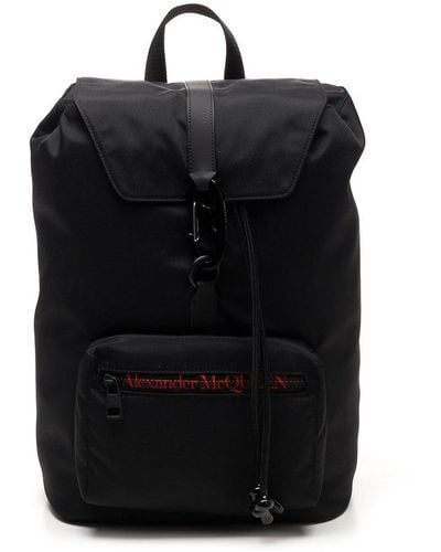 Alexander McQueen Logo Print Backpack - Black