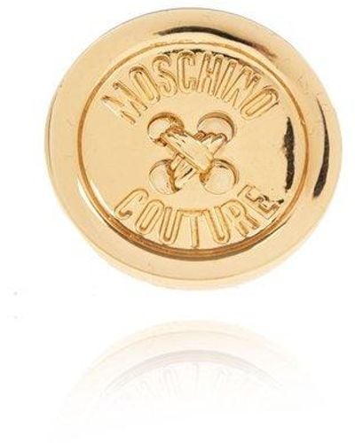 Moschino Ring With Button Detail - White