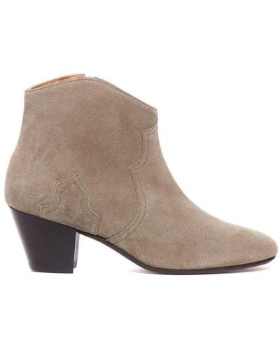 Isabel Marant Block Heel Ankle Boots - Brown