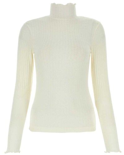 A.P.C. High-neck Knitted Sweater - White