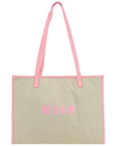 MSGM Medium Shopping Canvas Bag - Multicolor
