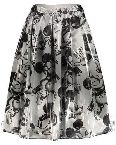 Comme des Garçons Wide Mickey-mouse Print Skirt Clothing - White