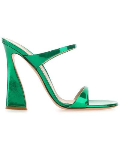 Gianvito Rossi Aura Metallic Effect Sandals - Green
