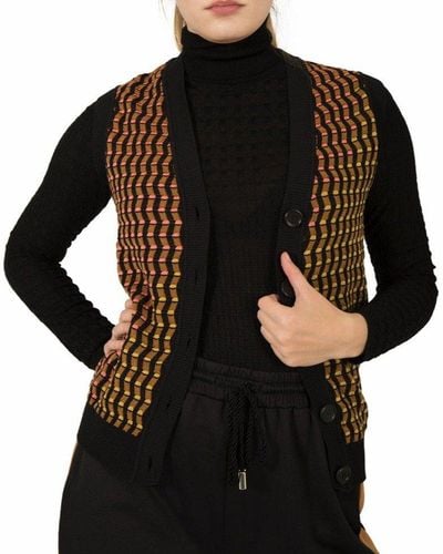 M Missoni Geometric Printed Knit Waistcoat - Black