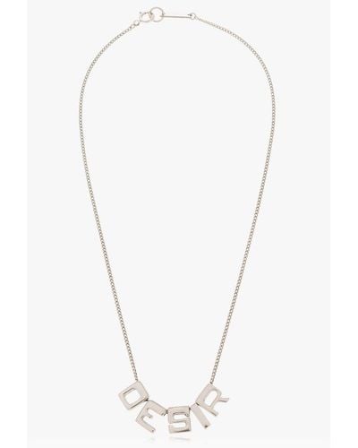 Isabel Marant Letter Charm Chain Necklace - White