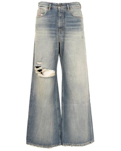 DIESEL 1996 D-sire 09h58 Low-rise Distressed Jeans - Blue