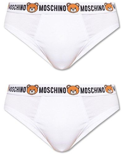 Moschino Branded Briefs Two-pack - White