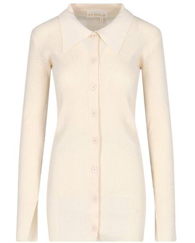 REMAIN Birger Christensen Long Sleeved Knitted Cardigan - White