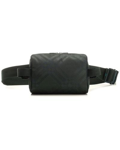 Burberry Check-jacquard Zipped Belt Bag - Black