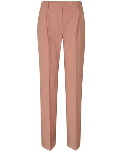 Alberta Ferretti Tailored Straight Leg Trousers - Pink