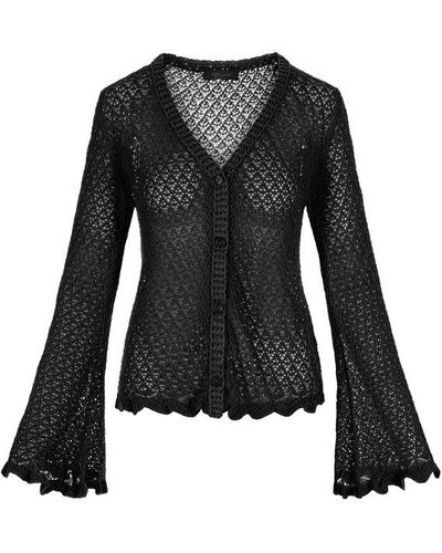 Blumarine Knit V-neck Cardigan - Black