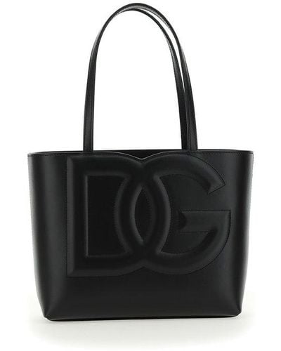 Dolce & Gabbana Dg Leather Tote Bag - Black