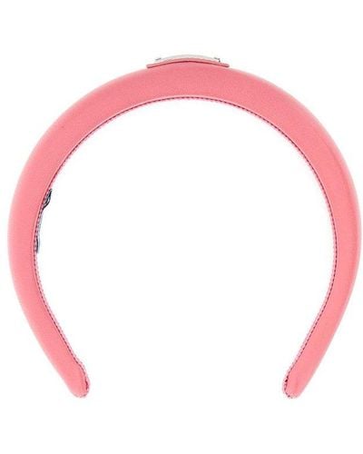 Prada Logo-plaque Padded Designed Headband - Pink