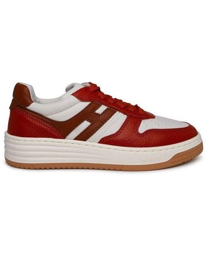 Hogan Two-color Leather Trainers - Red