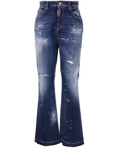 DSquared² Distressed Flared Jeans - Blue