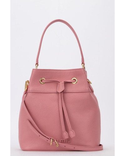 Miu Miu Logo Bucket Bag - Pink