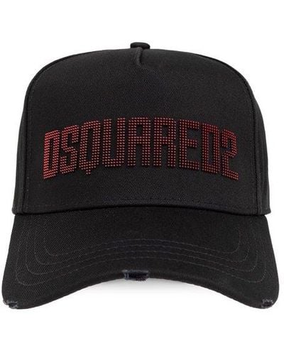DSquared² Logo Detailed Baseball Cap - Black