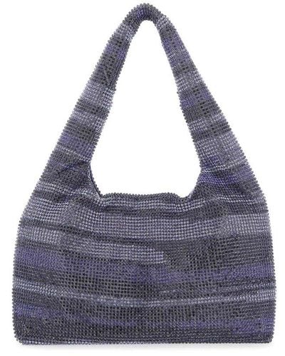 Kara Embellished Top Handle Bag - Grey