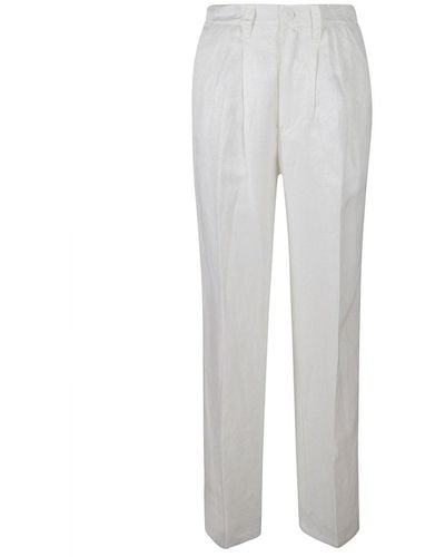 Anine Bing Carrie Pleated Trousers - White