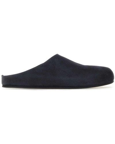 The Row Round-toe Slip-on Slippers - Black