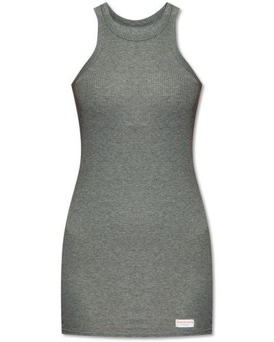 Alexander Wang Mini Dress With Logo - Gray