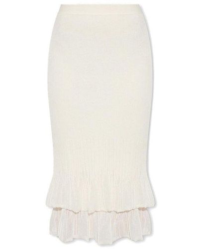 Bottega Veneta Cream Cotton Skirt - White
