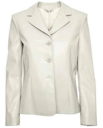 Max Mara Collared Button-up Jackets - White