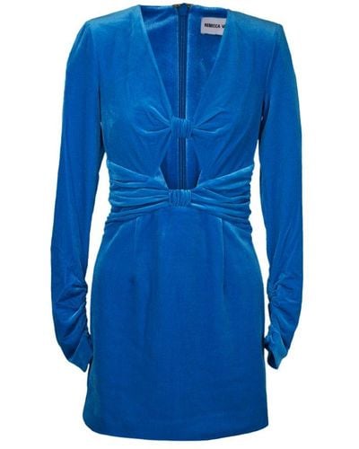 Rebecca Vallance Bernadette Cut-out V-neck Dress - Blue