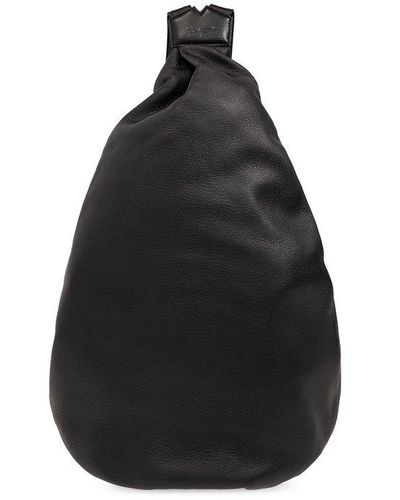 discord Yohji Yamamoto Logo Embossed Zipped Backpack - Black