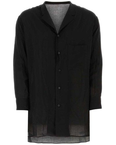 Yohji Yamamoto Buttoned Long-sleeved Shirt - Black