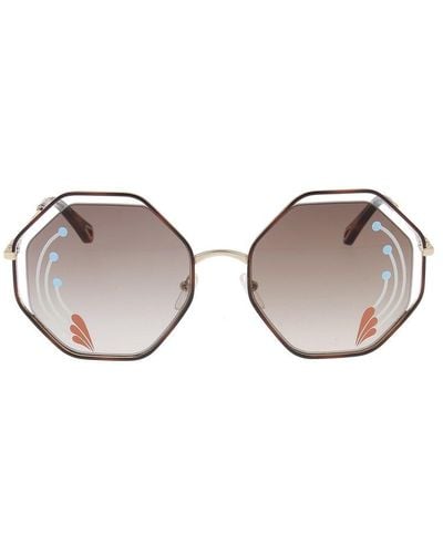 Chloé Poppy Octagonal Frame Sunglasses - Black
