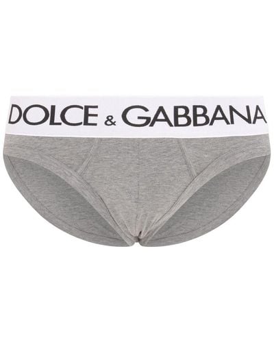 Dolce & Gabbana Elasticated Logo Waist Briefs - Gray