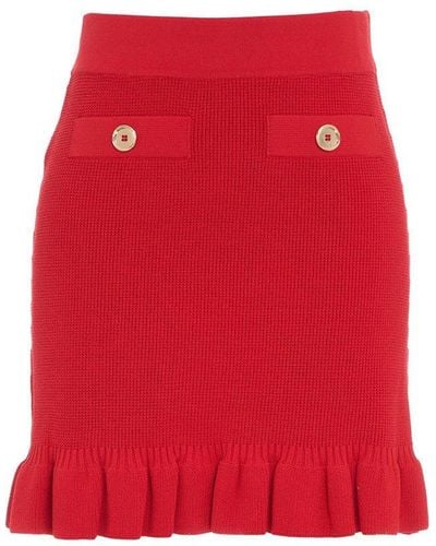 Pinko High Waist Knit Skirt - Red