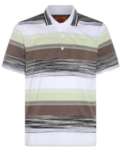 Missoni Slub Motif Printed Polo Shirt - Gray