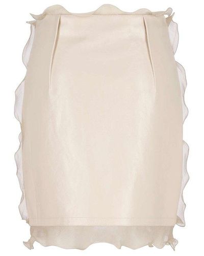 Fendi Ruffle Detailed Mini Skirt - White