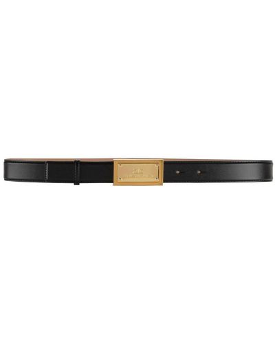 Elisabetta Franchi Logo Plaque Buckled Belt - Black