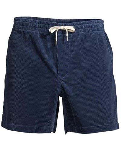Polo Ralph Lauren Logo Embroidered Corduroy Shorts - Blue