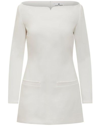 Courreges Rear Zipped Mini Dress - White