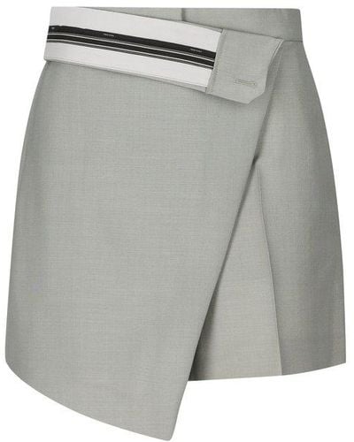 Fendi Asymmetrical Layered Shorts - Gray