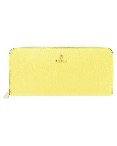 Furla Logo Plaque Zipped Continental Wallet - Yellow