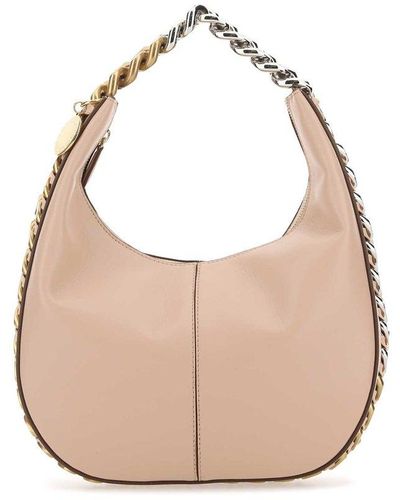 Stella McCartney Pale Pink Faux Leather Frayme Tote Bag